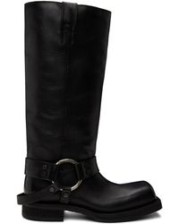 Acne Studios - Black Leather Buckle Tall Boots - Lyst