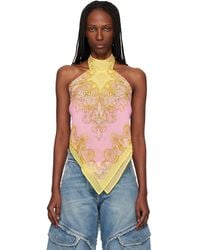 Versace - Printed Cover-Up Foulard Top - Lyst