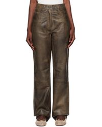 REMAIN Birger Christensen - Brown Leather Pants - Lyst