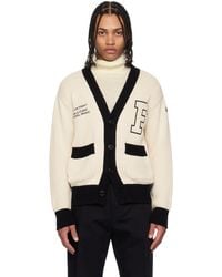 Moncler Genius - Moncler X Frgmt Hiroshi Fujiwara オフホワイト 刺繍 コットン カーディガン - Lyst