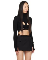 Dion Lee Darted デニム ミニスカート ブラック | Lyst