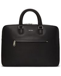 Paul Smith Slim Business Artist Stripe Briefcase - Black