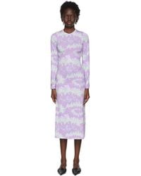 ROKH - Robe midi mauve en polyester - Lyst