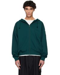 Y-3 - Pull À Capuche Fl Vert À Glissière - Lyst