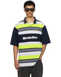 Martine Rose - Polo Surdimensionné Bleu Marine Et Vert À Panneaux Exclusif À Ssense - Lyst