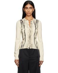 MM6 by Maison Martin Margiela - Off- Folded Printed Gauge 14 Cardigan - Lyst