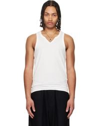 Yohji Yamamoto - Off- Single Jersey V Neck Tank Top - Lyst