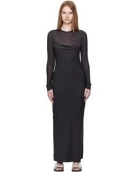 Nanushka - Linora Draped Wool Jersey Maxi Dress - Lyst