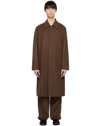 AURALEE - Manteau brun à col classique - Lyst