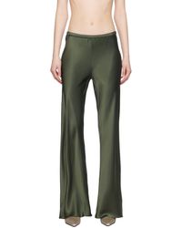 SILK LAUNDRY - Pantalon de détente coupé sur le biais vert - Lyst