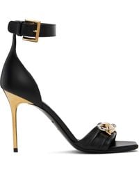 Balmain - Sandales Noires En Cuir D'Agneau À Épingle De Sureté - Lyst