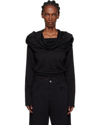 MM6 by Maison Martin Margiela - Wool Jersey Long-Sleeved Top - Lyst