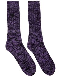 Homme Vêtements Sous-vêtements Chaussettes Chaussettes mauves à logo Coton Versace pour homme en coloris Violet 