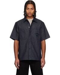 Givenchy - Chemise Bleu Marine En Denim À Motif Chevronné - Lyst