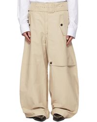 Egonlab Pleated Trousers in Natural for Men | Lyst