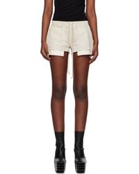 Rick Owens - Off- Hollywood Fog Boxer Leather Shorts - Lyst