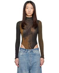 Jean Paul Gaultier - Ssense Exclusive High Neck Printed Acid Water Bodysuit - Lyst