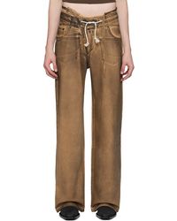 OTTOLINGER - Ssense Exclusive Brown Double Fold Jeans - Lyst