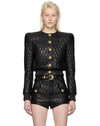 Balmain - Quilted Leather Jacket - Lyst