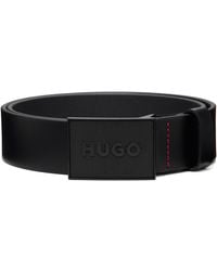 HUGO - Buffalo Leather Belt - Lyst