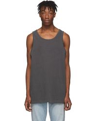 John Elliott Grey Rugby Tank Top - Gray