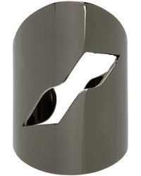we11done - Gunmetal Logo Motif Ring - Lyst
