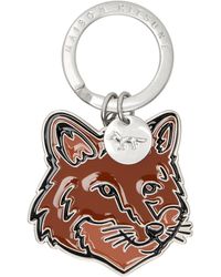 Maison Kitsuné - Silver Bold Fox Head Keychain - Lyst