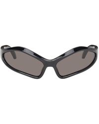 Balenciaga - Black Fennec Oval Sunglasses - Lyst