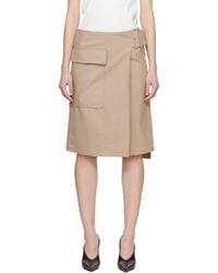 Courreges - Utility Buckle Cotton Midi Skirt - Lyst