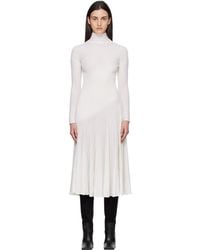 Alaïa - Twisted Fine Wool Midi Dress - Lyst