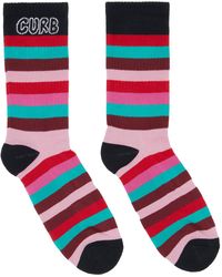 Lanvin - Chaussettes Roses En Coton À Rayures - Lyst