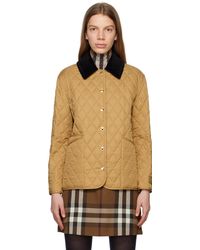 Burberry - Tan Quilted Jacket - Lyst