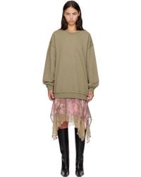 DIESEL - Khaki & Sweatshirt Minidress - Lyst