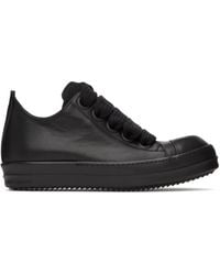 Rick Owens - Oversize-shoelace Leather Sneakers - Lyst
