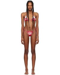 Jean Paul Gaultier - Bikini rouge et blanc à images à logo - très gaultier - Lyst