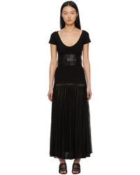 Alaïa - Black Ottoman Knit Long Dress - Lyst
