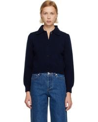 A.P.C. - Polo Shirt Collar Cardigan - Lyst