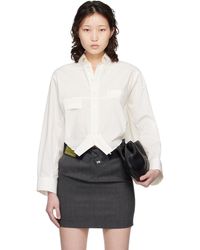 MM6 by Maison Margiela - Off- Mirrored Cotton Poplin Shirt - Lyst
