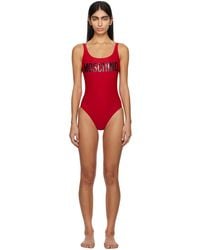 Moschino - Red Printed One-piece Swimsuit - Lyst