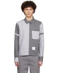 Thom Browne - Round Hem Rc Zip Up Shirt - Lyst