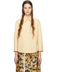 Jil Sander - Yellow Pointed Collar Shirt - Lyst