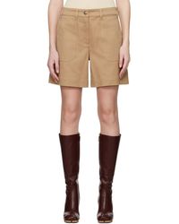 Moncler - Tan Cotton Gabardine Bermuda Shorts - Lyst
