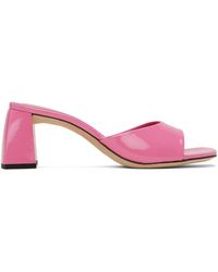 BY FAR - Pink Romy Heeled Sandals - Lyst