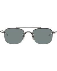 Thom Browne - Titanium Semi Rimless Pilot Sunglasses - Lyst