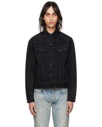 RRL - Blouson camionneur noir en denim - Lyst