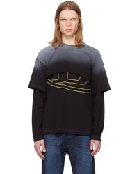 DIESEL - T-Shirt À Manches Longues Étagé Besh Noir - Lyst