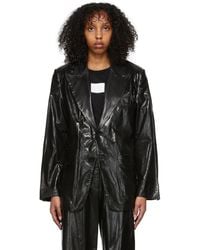 MM6 by Maison Martin Margiela - フェイクレザー テーラードジャケット - Lyst