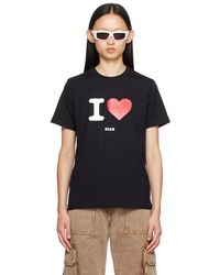 MSGM - Black Heart T-shirt - Lyst