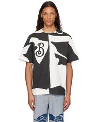 Burberry - T-Shirt Noir Et Blanc En Coton Bio - Lyst