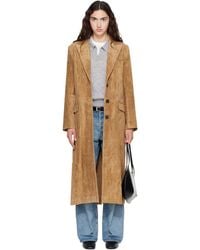 Arma - Tan Alissa Long Gritty Suede Coat - Lyst
